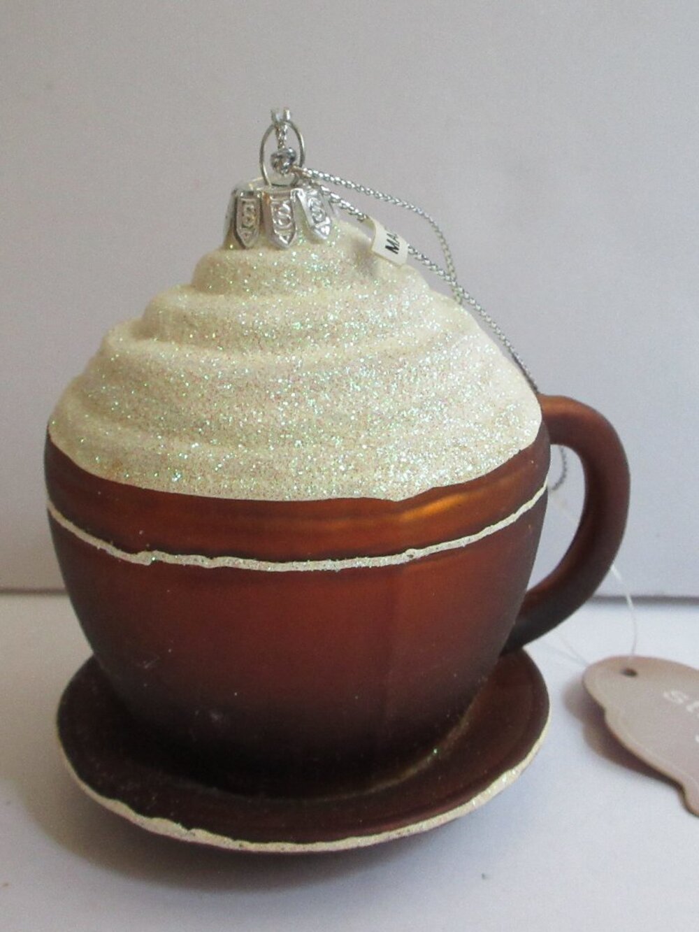 St. Nicholas Square "Sugar & Spice"  Glass Christmas Ornament Cappucino